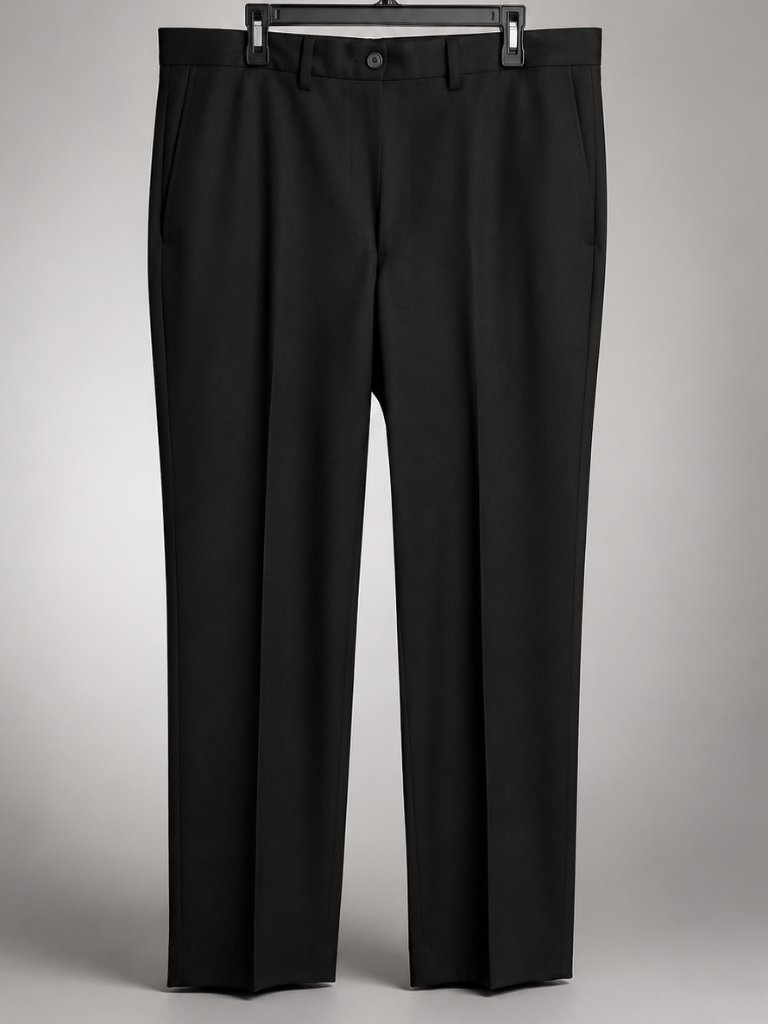 Haggar Black Dress Pants Men 34x30 Classic Flat Front Formal Office Trousers